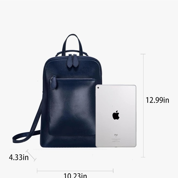 Blue Leather Backpack - Picture 7 of 7